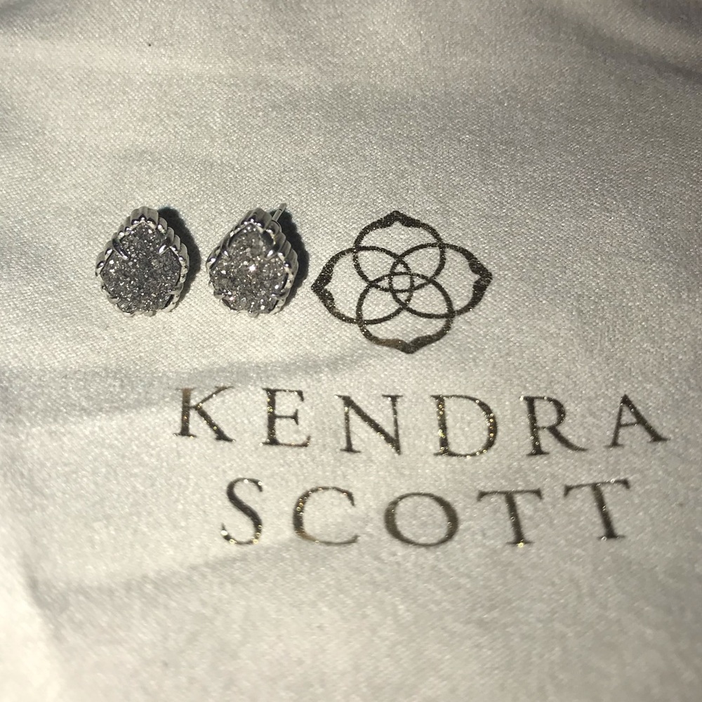 Kendra Scott Tessa Platinum Drusy Stud Earrings